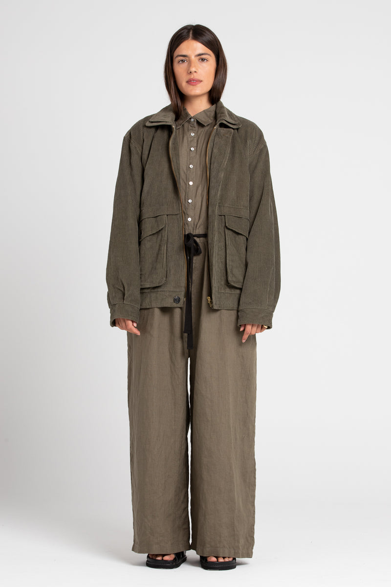 Olive Alfred Corduroy Bomber Jacket, Women's Clothing, UNIKSPACE