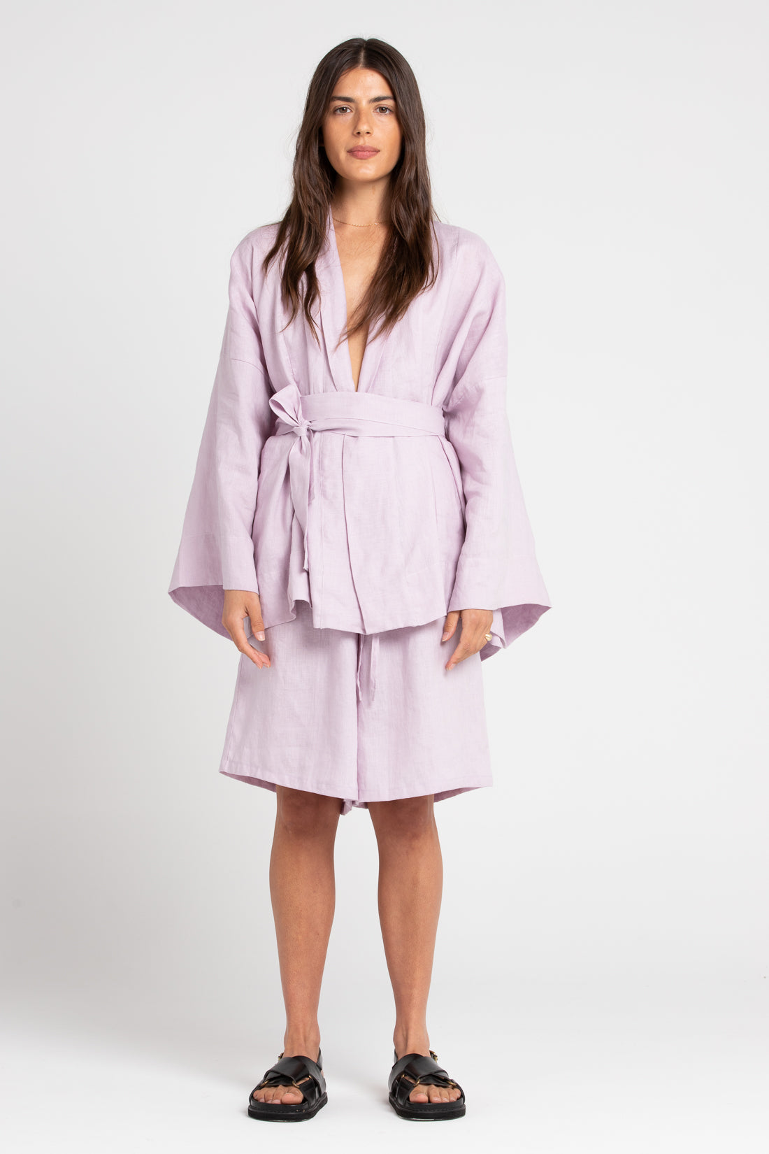 Mist Koko Linen Shorts, Women's Clothing, UNIKSPACE