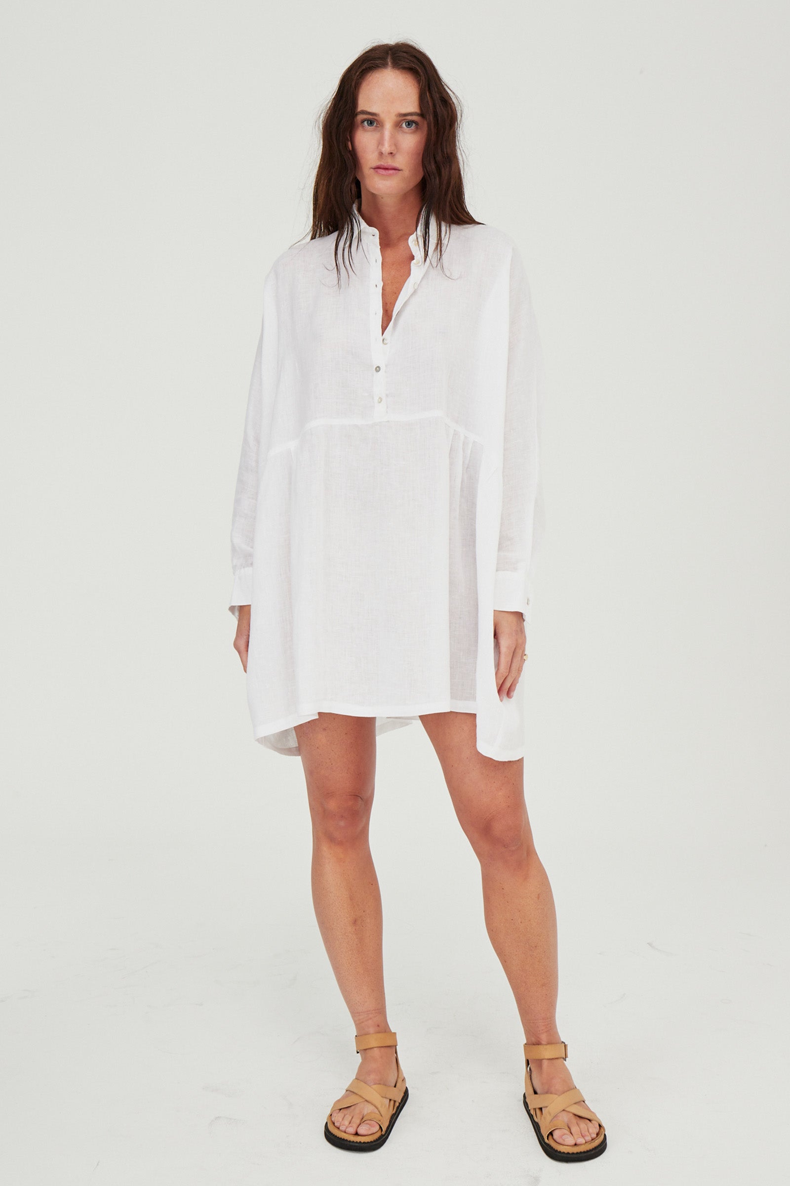 Byron Oversized Shirt Dress White
