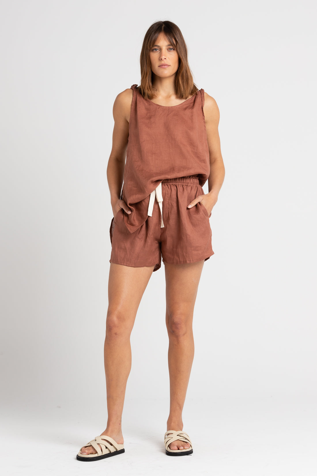 Clay Cooper Linen Shorts, Women's Clothing, UNIKSPACE