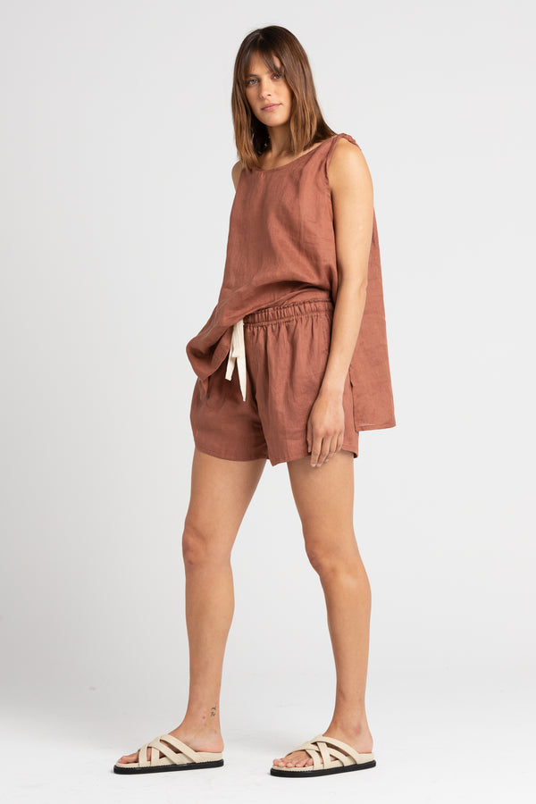 Clay Cooper Linen Shorts, Women's Clothing, UNIKSPACE