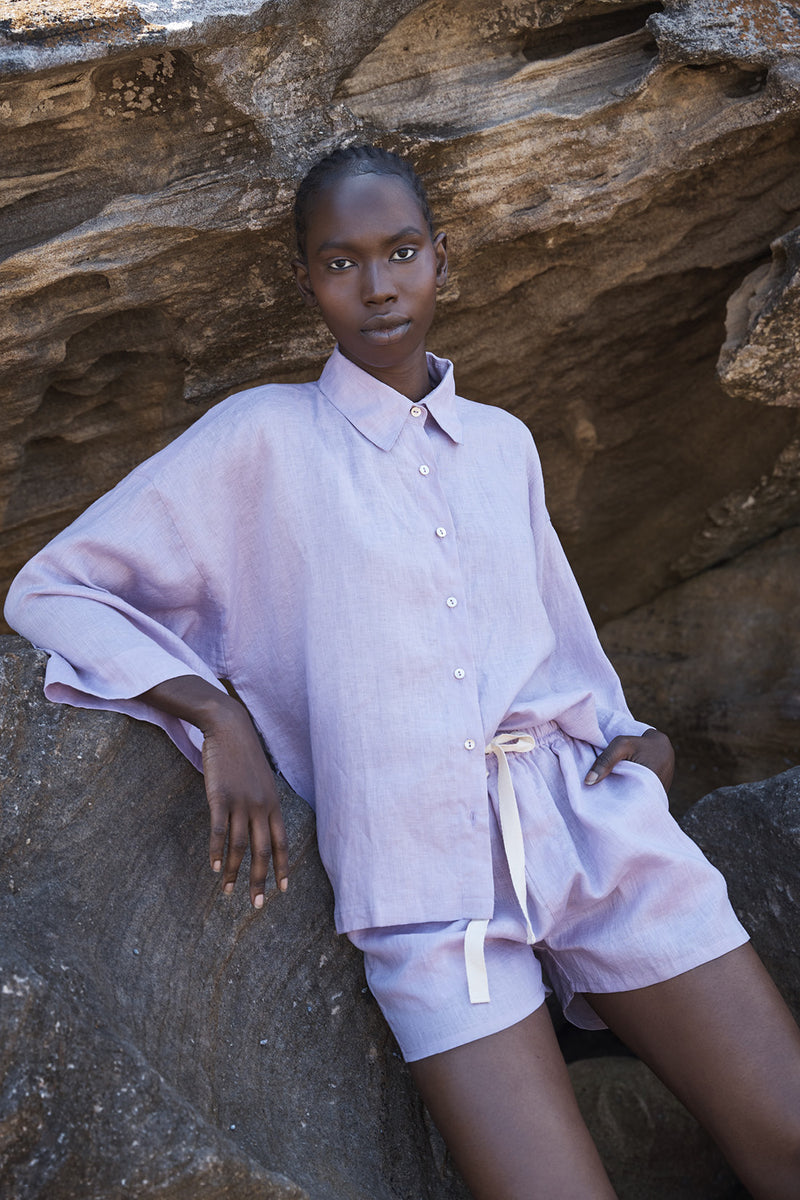 Cooper Linen Short Lilac
