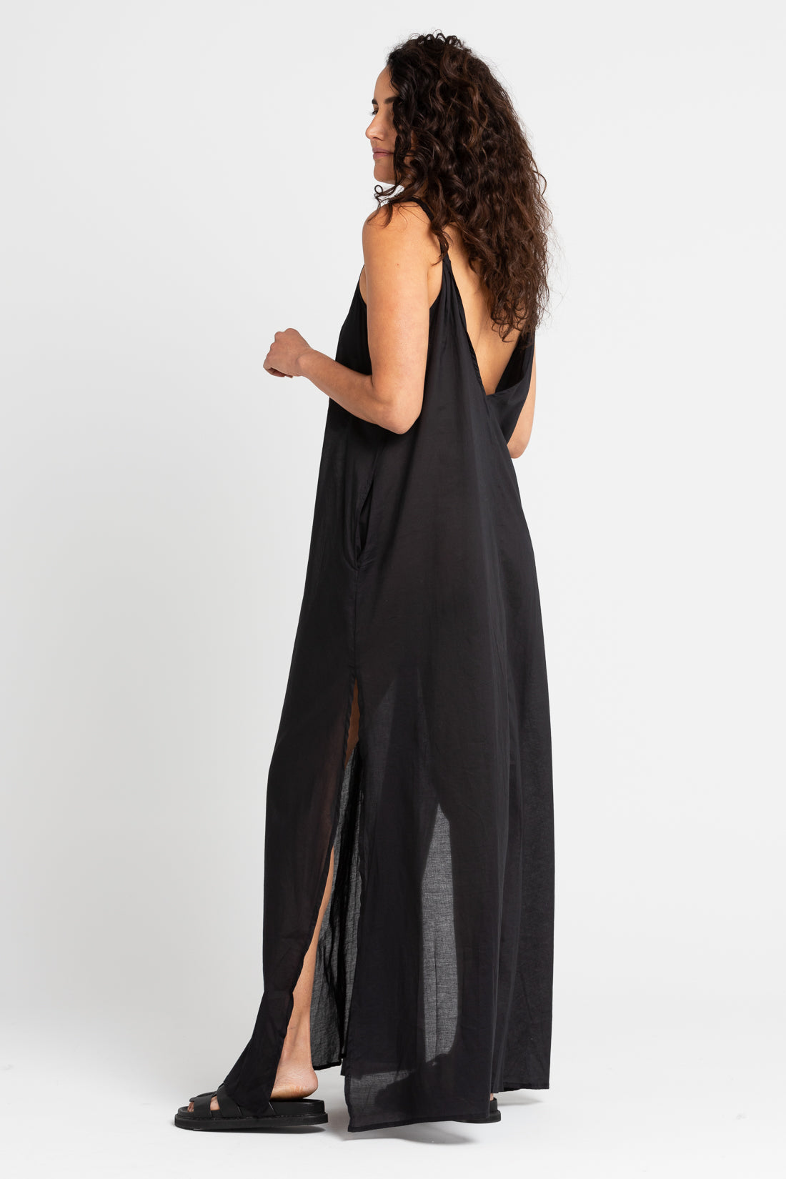 Black Emily Low Back Maxi Dress, Women's Clothing, UNIKSPACE
