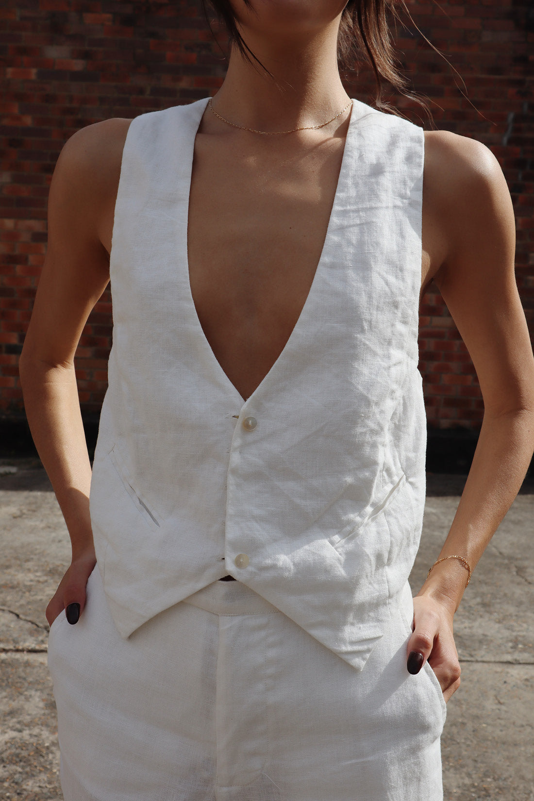 Ivory Gladys Tailored Vest, Women's Clothing, UNIKSPACE