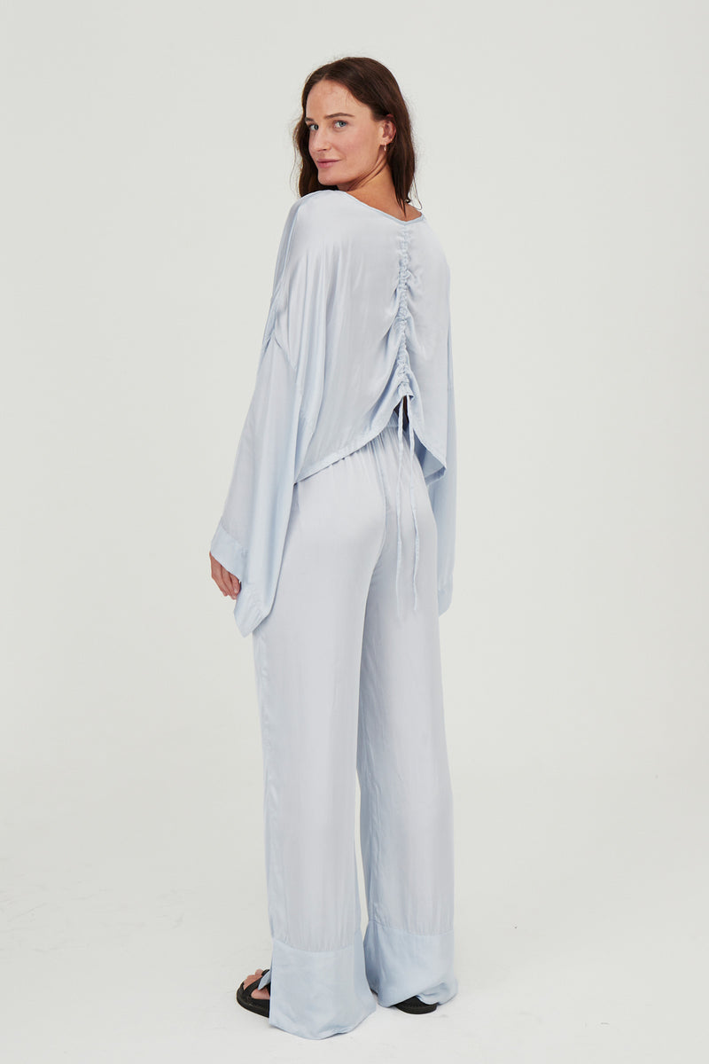 Ida Silk Pant Ice Blue