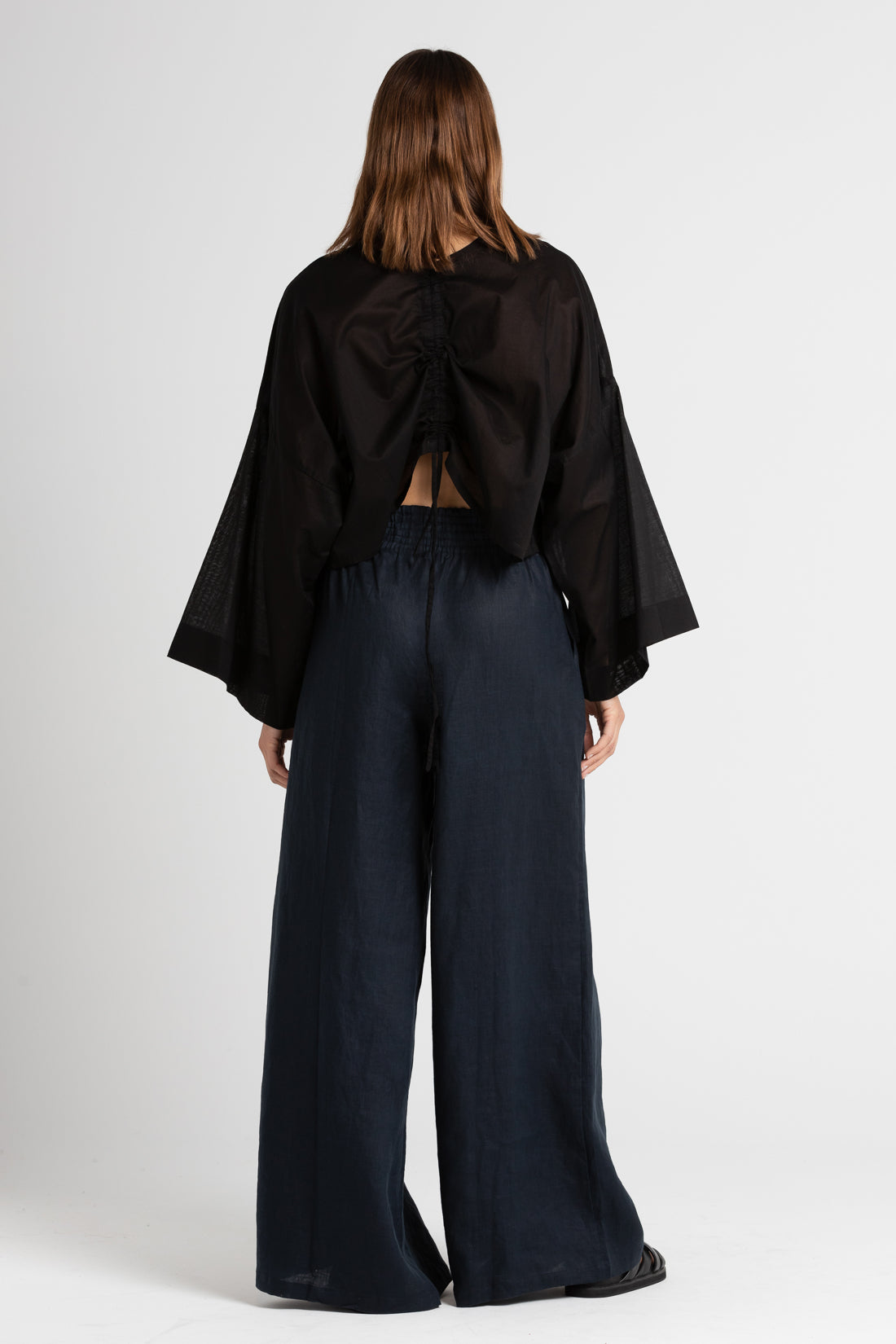Indigo Jonathan Wide Leg Linen Pants, Women's Clothing, UNIKSPACE