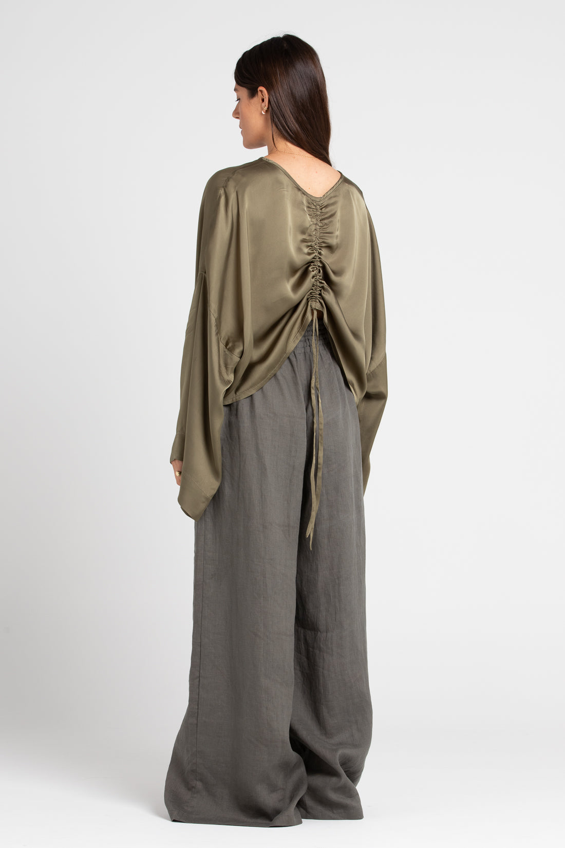 Smoke Jonathan Wide Leg Linen Pants, Women's Clothing, UNIKSPACE