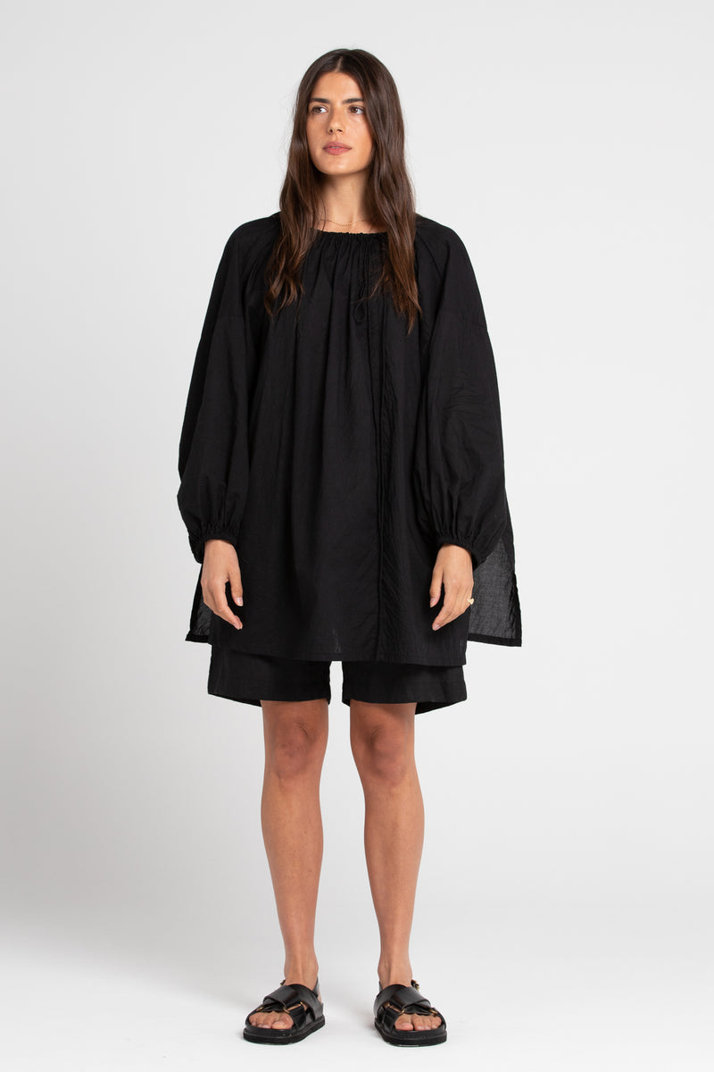 Black Joss Cotton Tunic, Women's Clothing, UNIKSPACE
