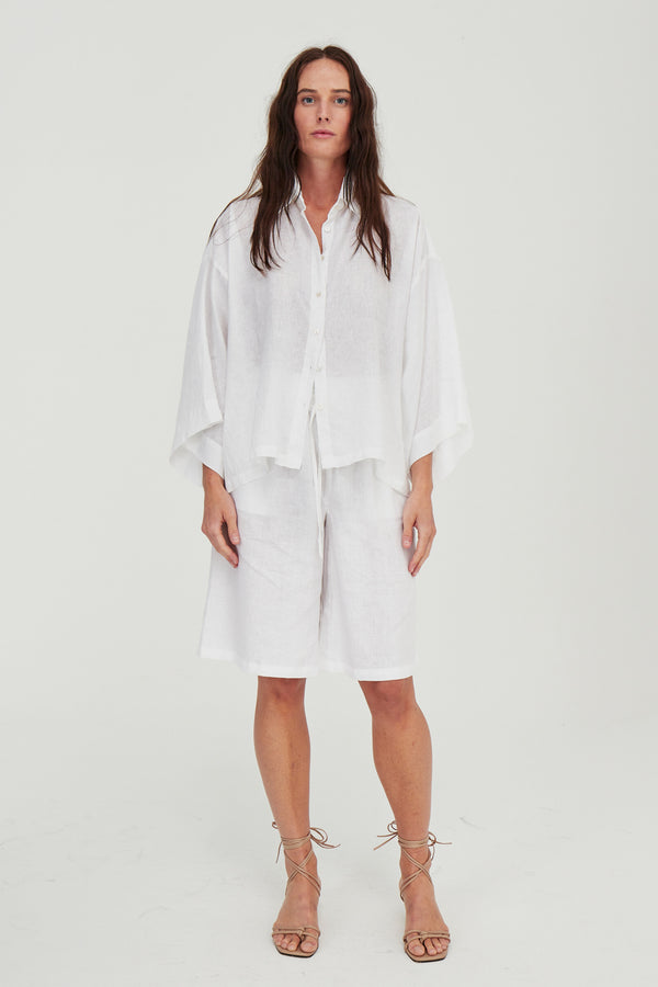 June Linen Shirt White