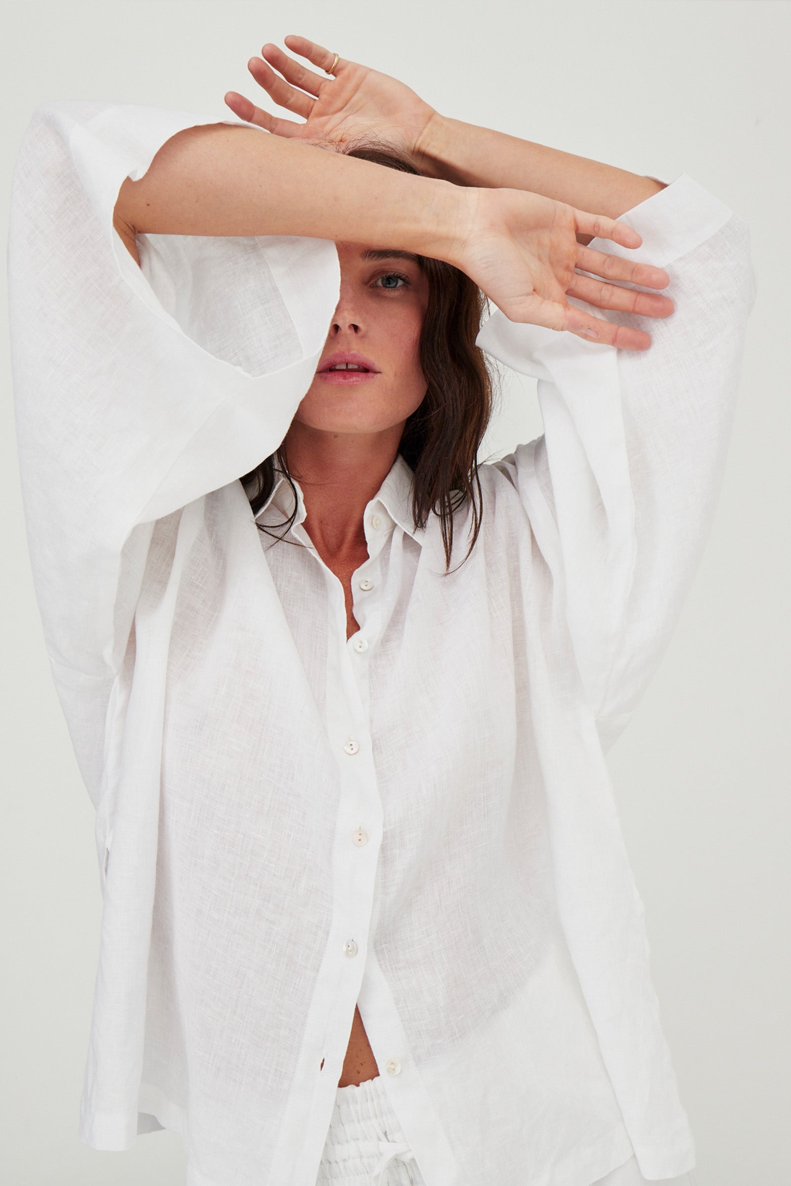 June Linen Shirt White