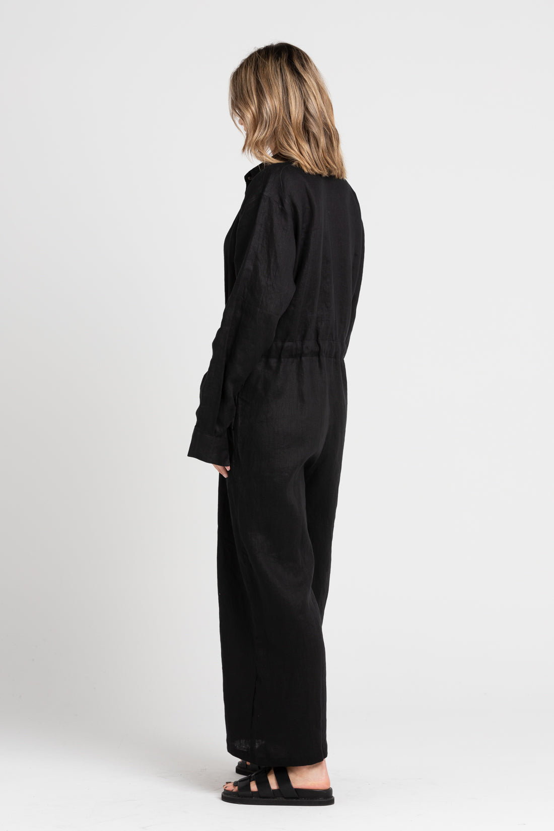Kidd Linen Boiler Suit, Black | Women's Jumpsuits – UNIKSPACE