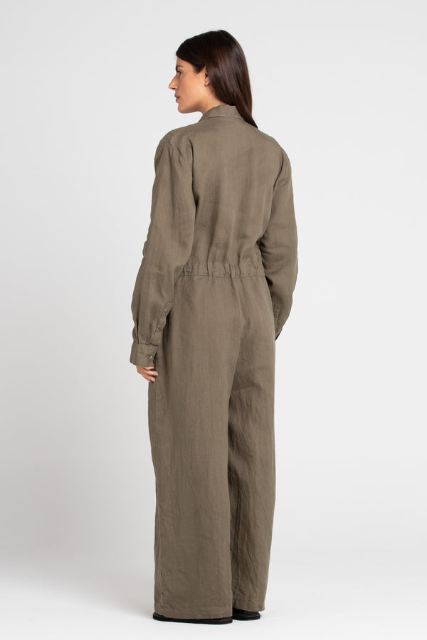 Olive Kidd Linen Boiler Suit, Women's Clothing, UNIKSPACE