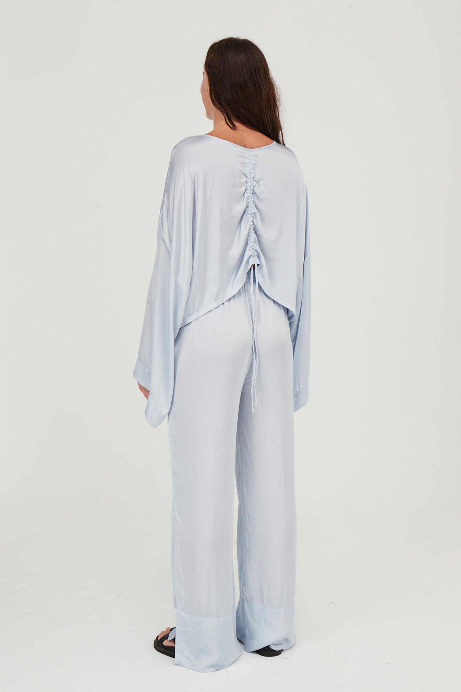 Ling Silk Blouse Ice Blue