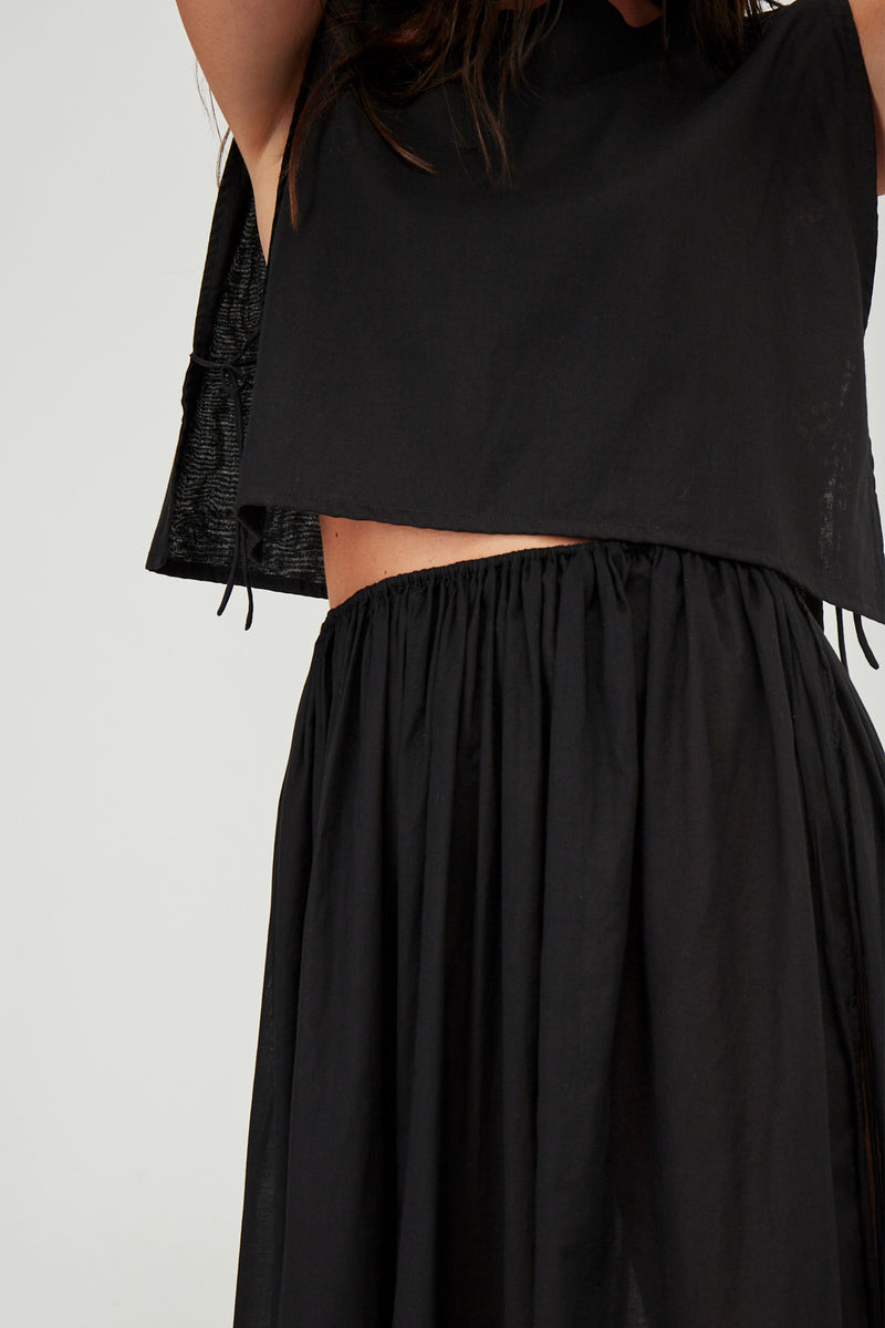 Maya Organic Cotton Maxi Skirt Black