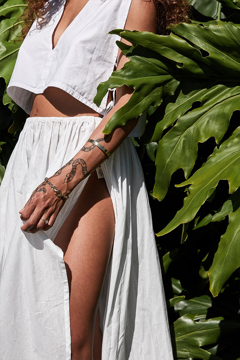 Maya Organic Cotton Maxi Skirt White