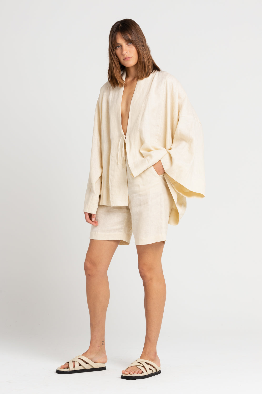 Shell Parker Linen Shorts, Women's Clothing, UNIKSPACE