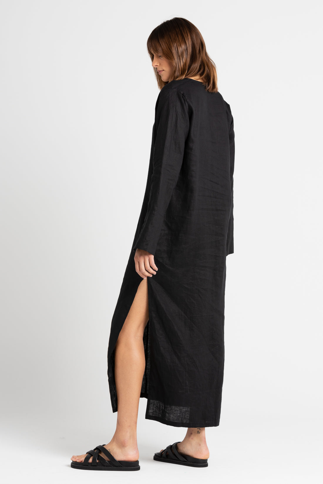 Black Ragna Split Sleeve Dress, Women's Clothing, UNIKSPACE