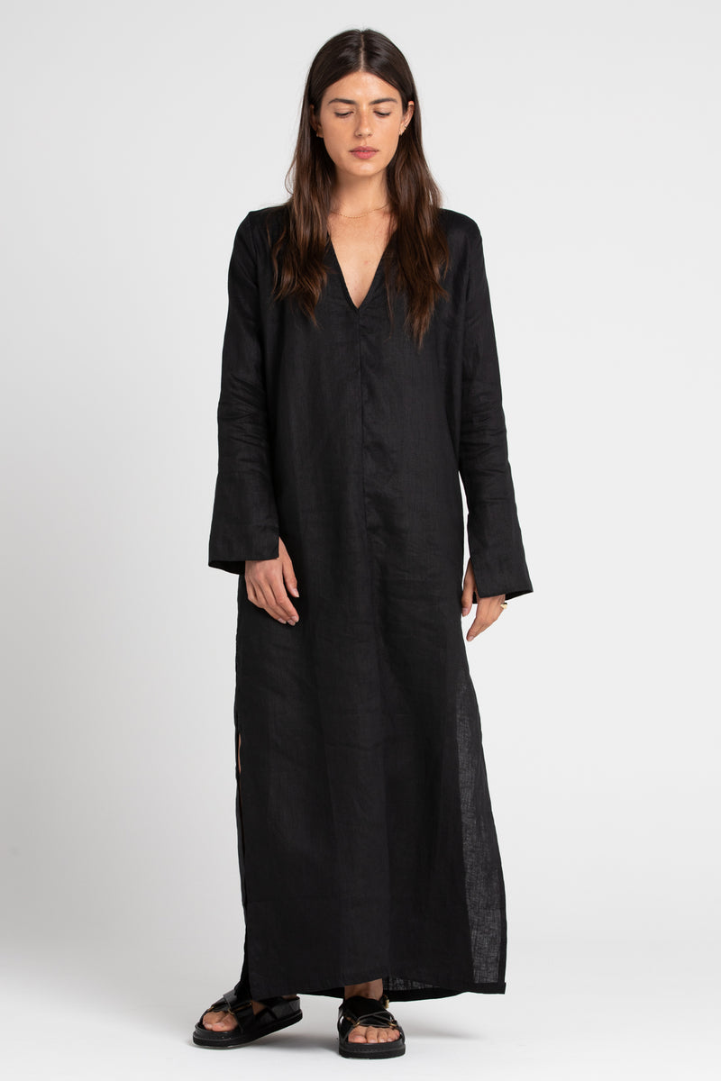 Black Ragna Split Sleeve Dress, Women's Clothing, UNIKSPACE
