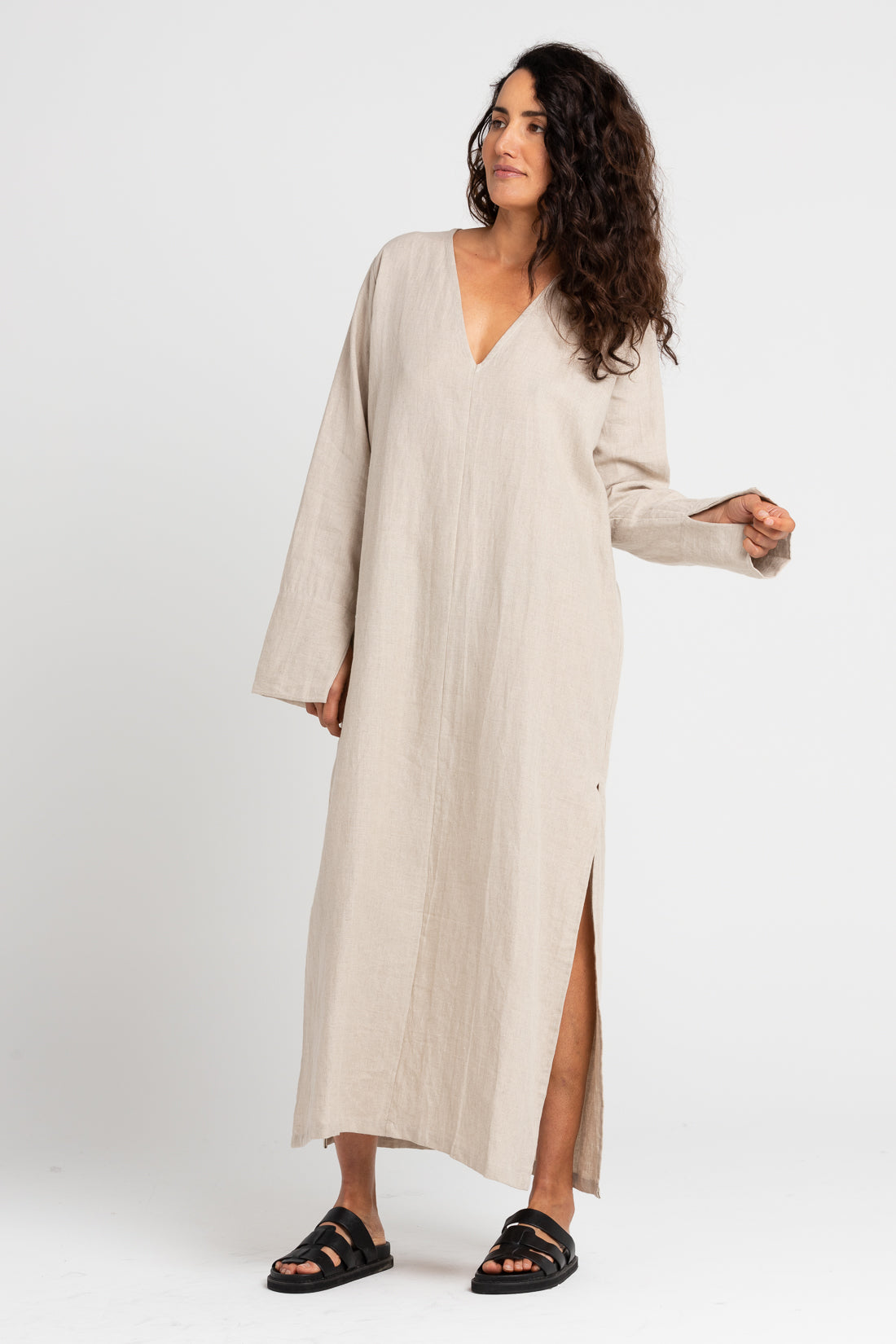 Sand Ragna Split Sleeve Dress, Women's Clothing, UNIKSPACE