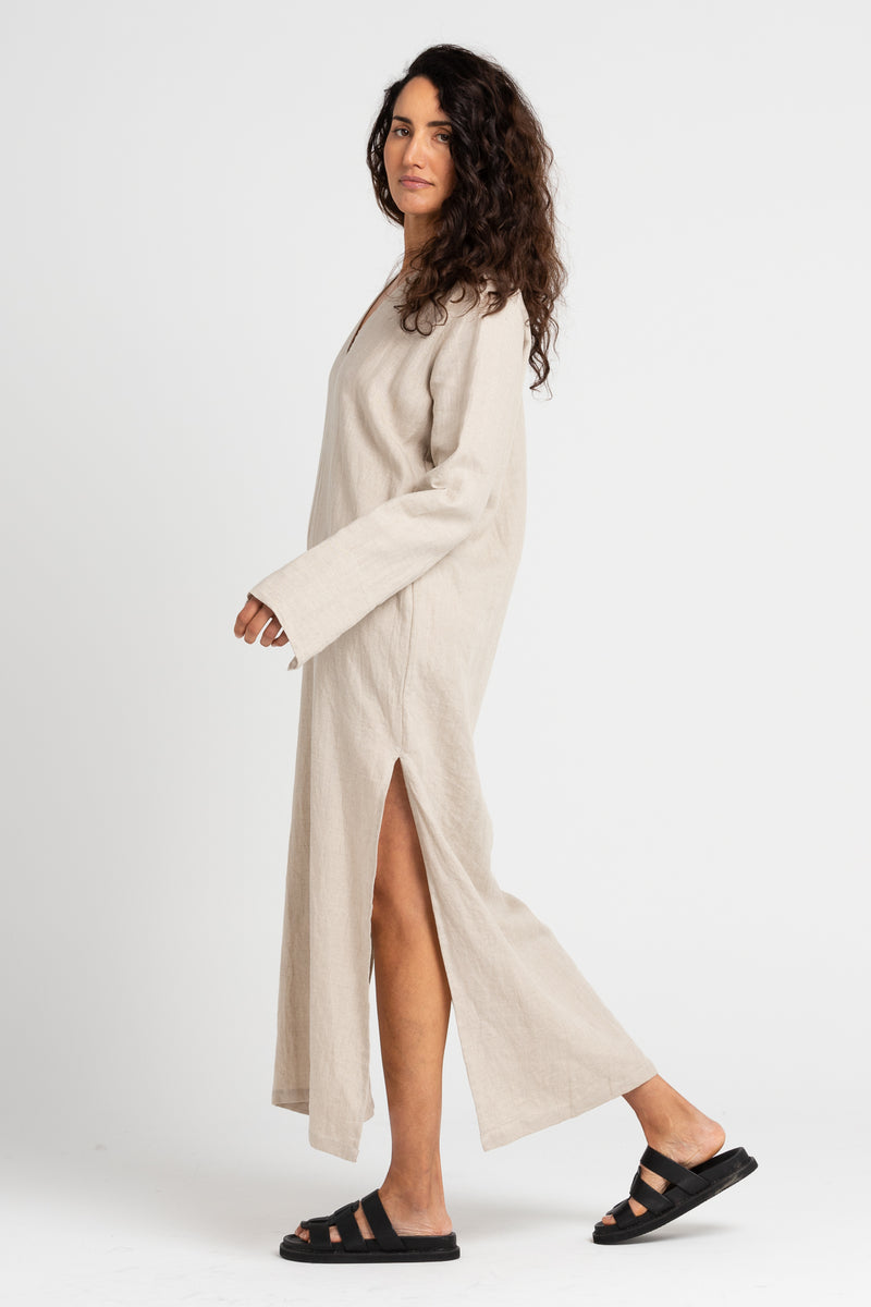 Sand Ragna Split Sleeve Dress, Women's Clothing, UNIKSPACE