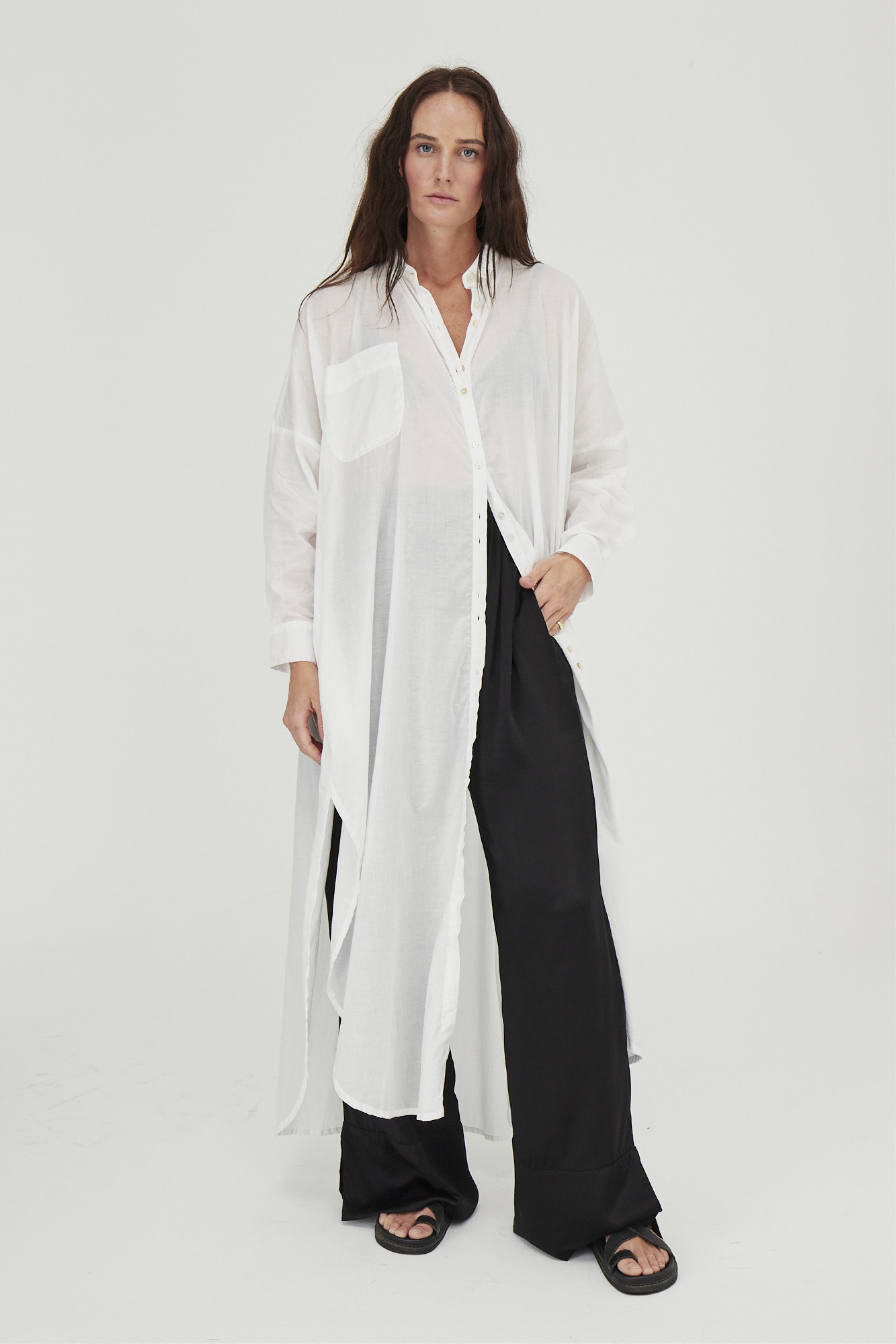 Santorini Shirt Dress White