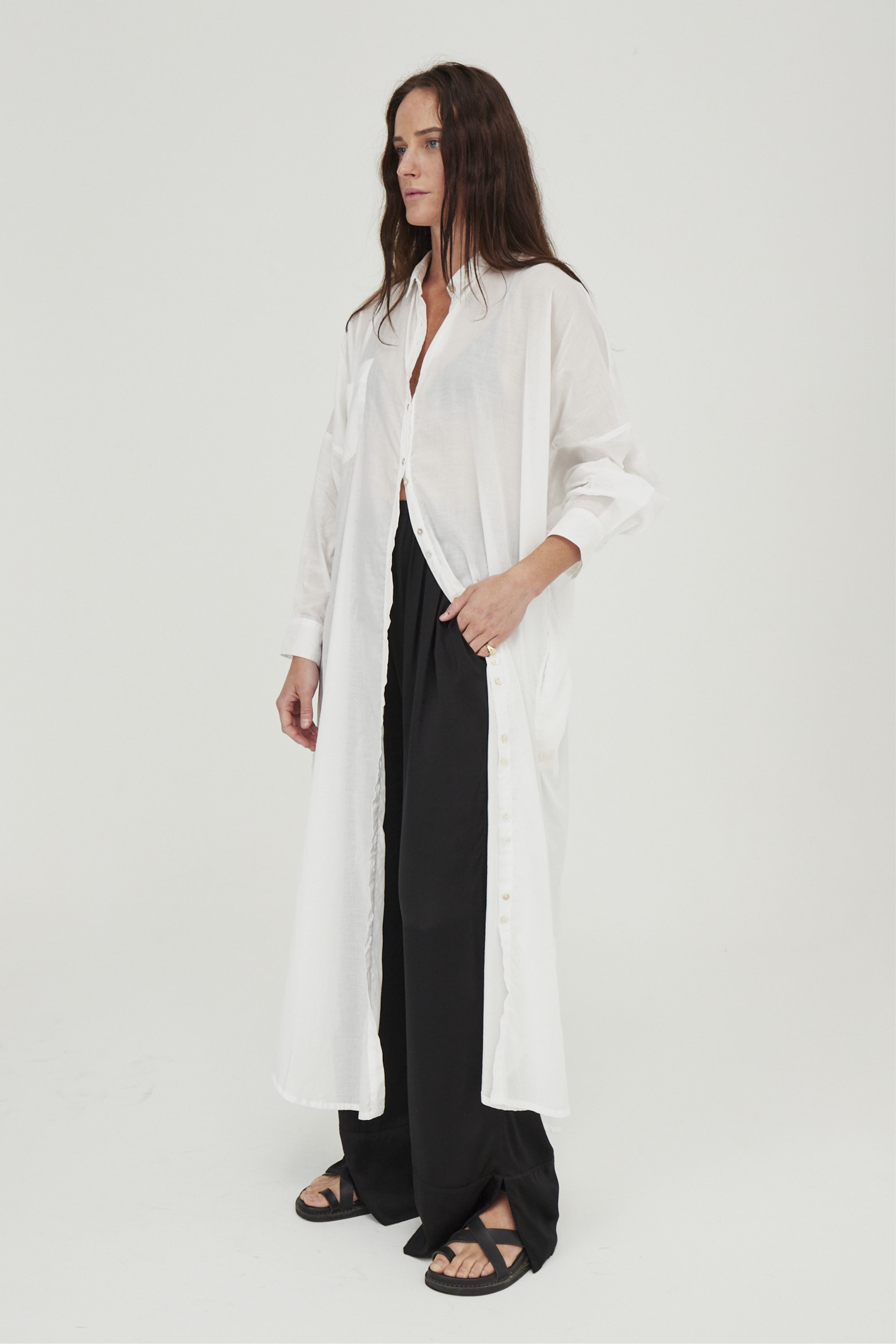 Santorini Shirt Dress White