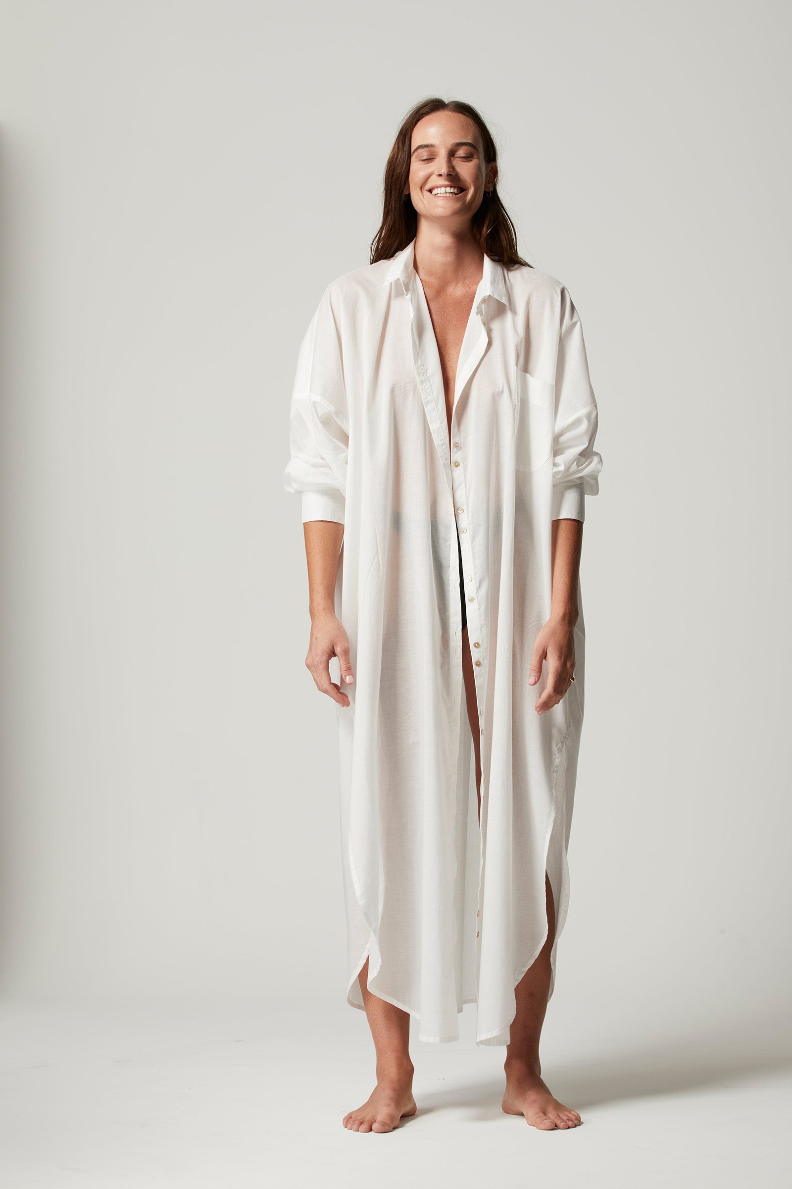 Santorini Shirt Dress White
