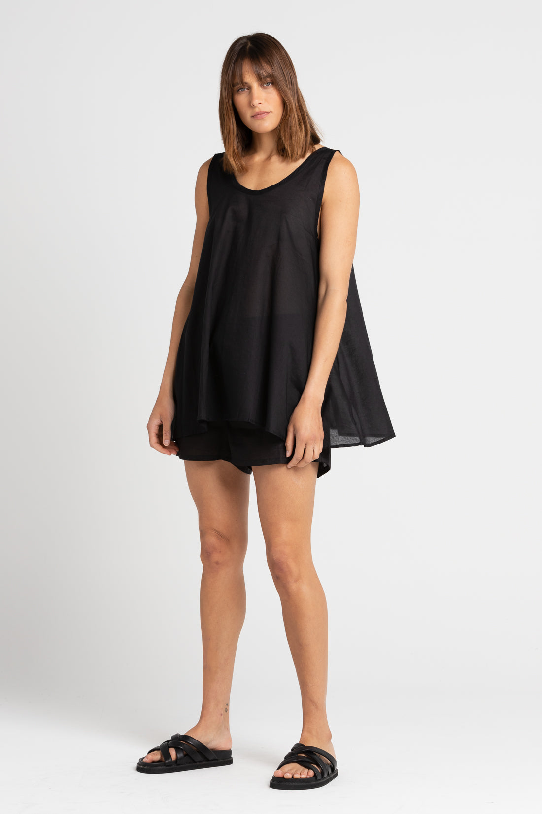 Black Shelley A-Line Top, Women's Clothing, UNIKSPACE