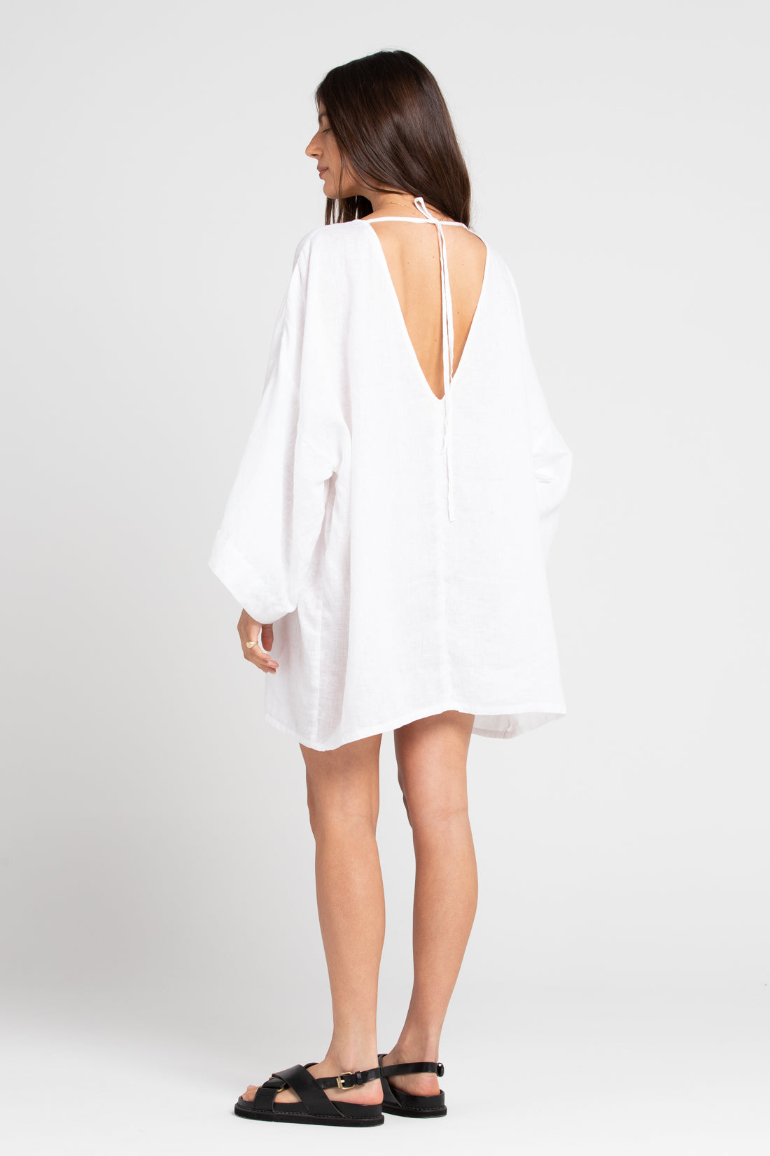 White Sofia Linen Tunic, Women's Clothing, UNIKSPACE