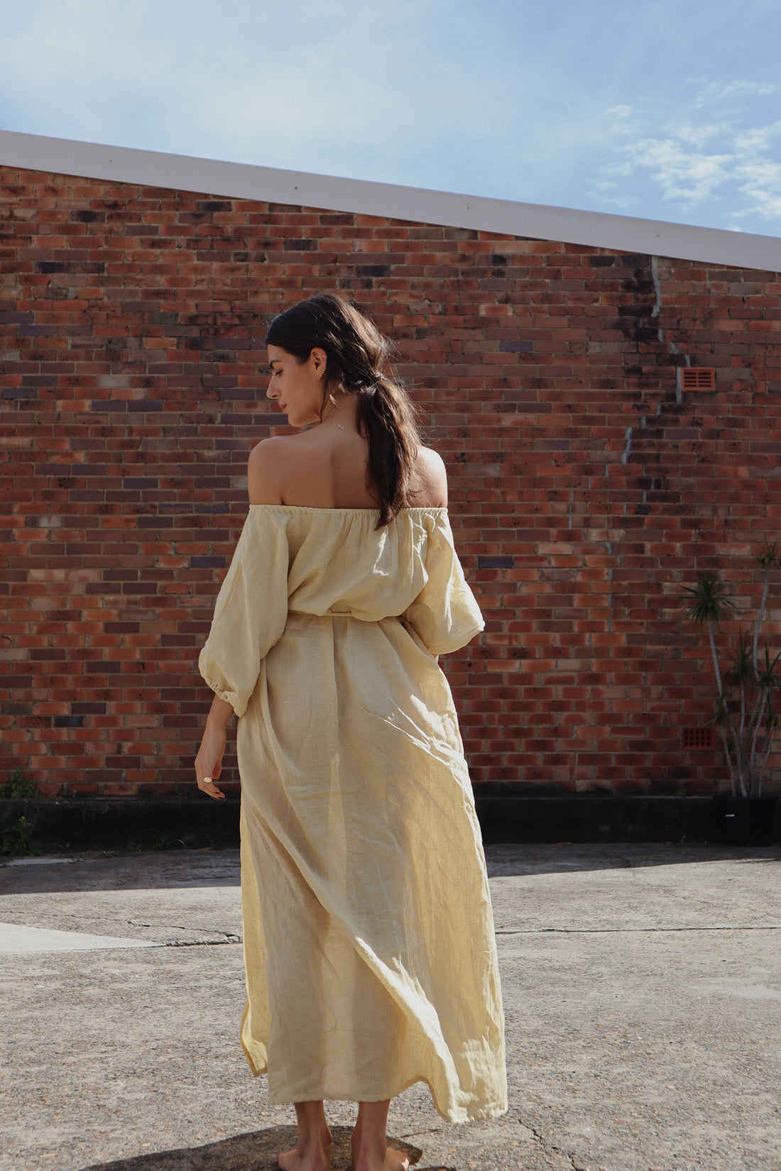 Italian Straw Valdis Off The Shoulder Midi Dress, Women's Clothing, UNIKSPACE