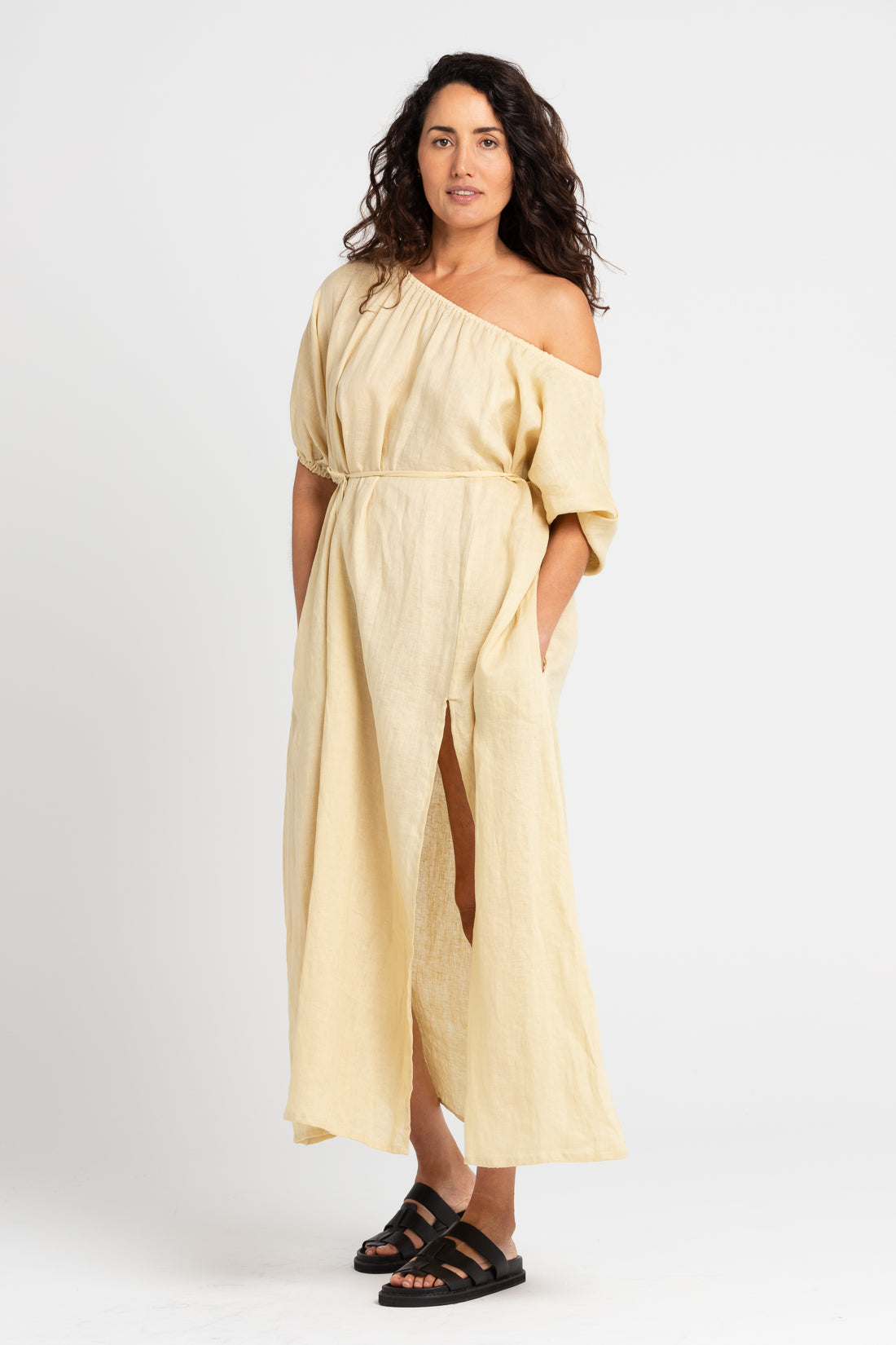 Italian Straw Valdis Off The Shoulder Midi Dress, Women's Clothing, UNIKSPACE