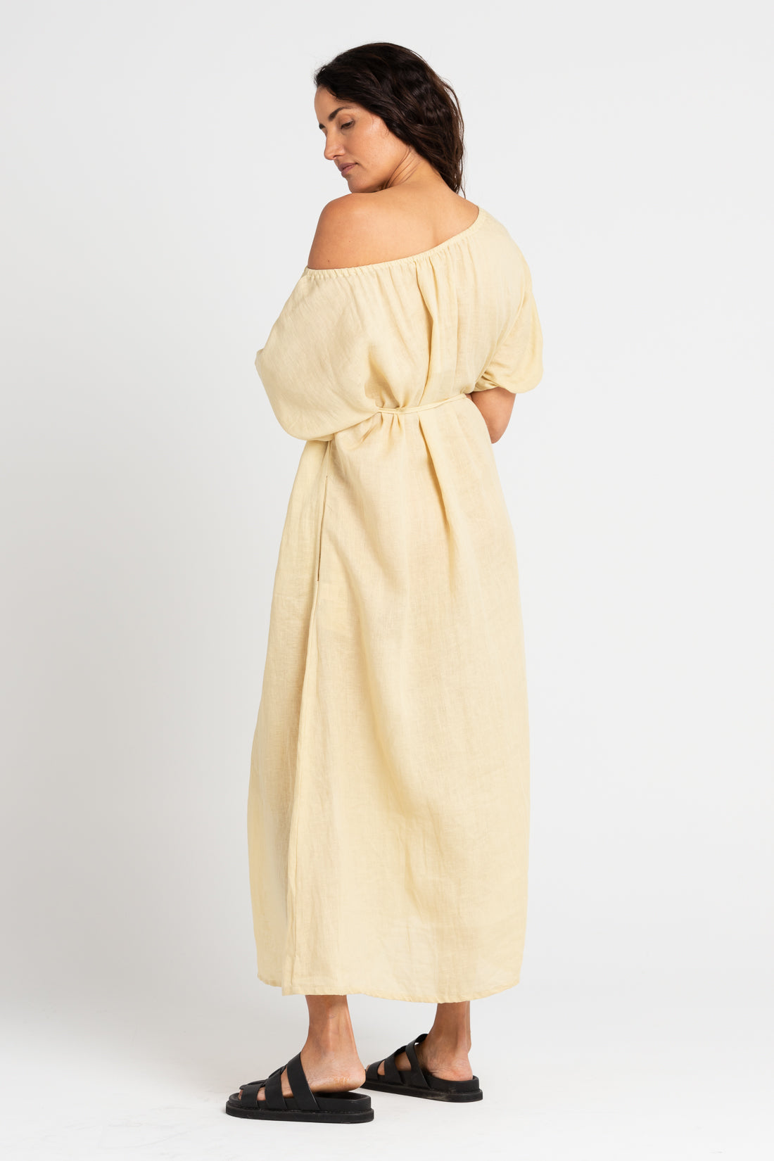 Italian Straw Valdis Off The Shoulder Midi Dress, Women's Clothing, UNIKSPACE