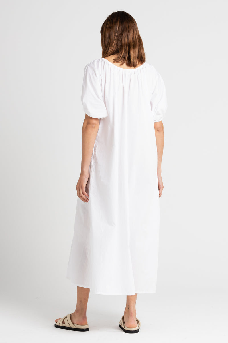 White Valdis Off The Shoulder Midi Dress, Women's Clothing, UNIKSPACE