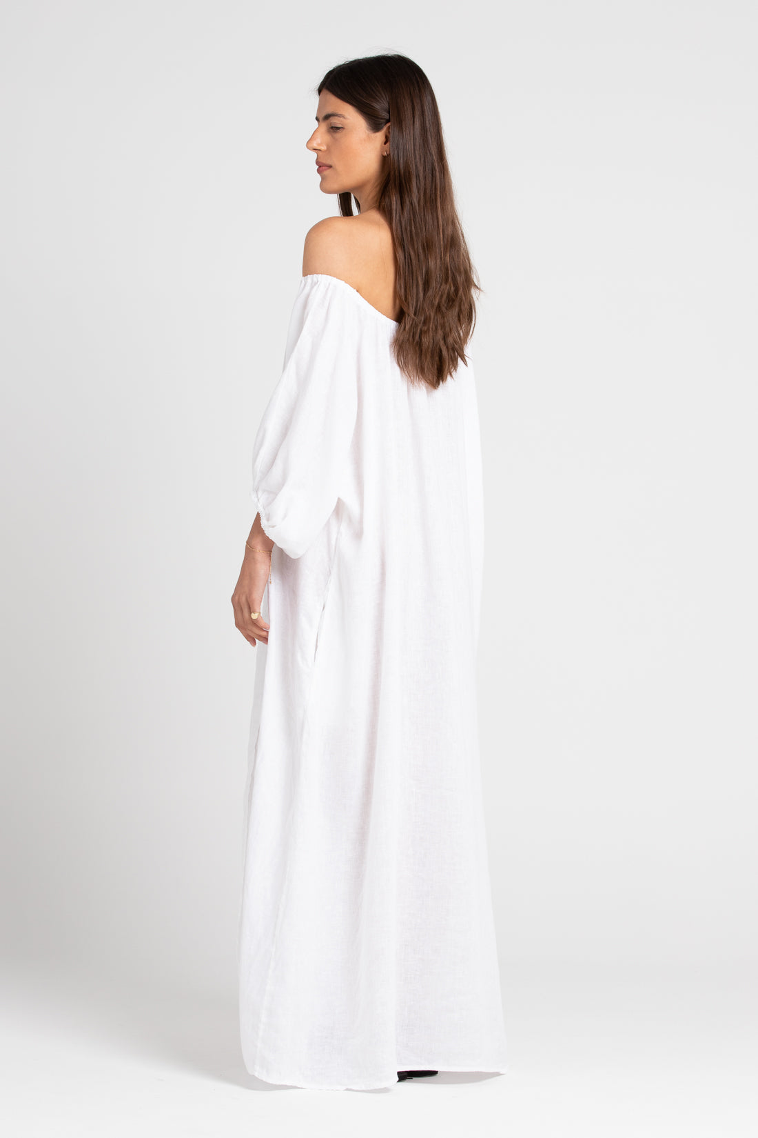 White Valdis Off The Shoulder Maxi Dress, Women's Clothing, UNIKSPACE