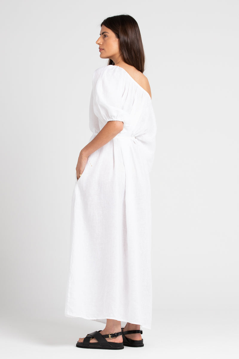 White Valdis Off The Shoulder Maxi Dress, Women's Clothing, UNIKSPACE
