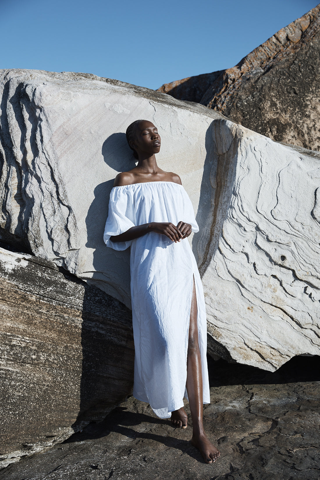Valdis Linen Dress White