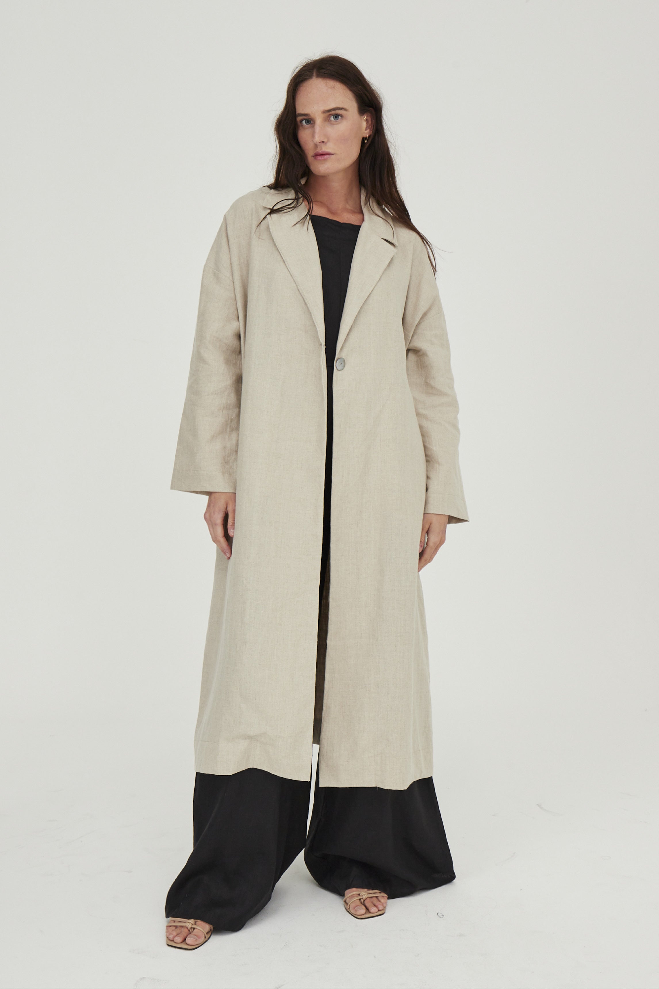 Victor Linen Coat Sand