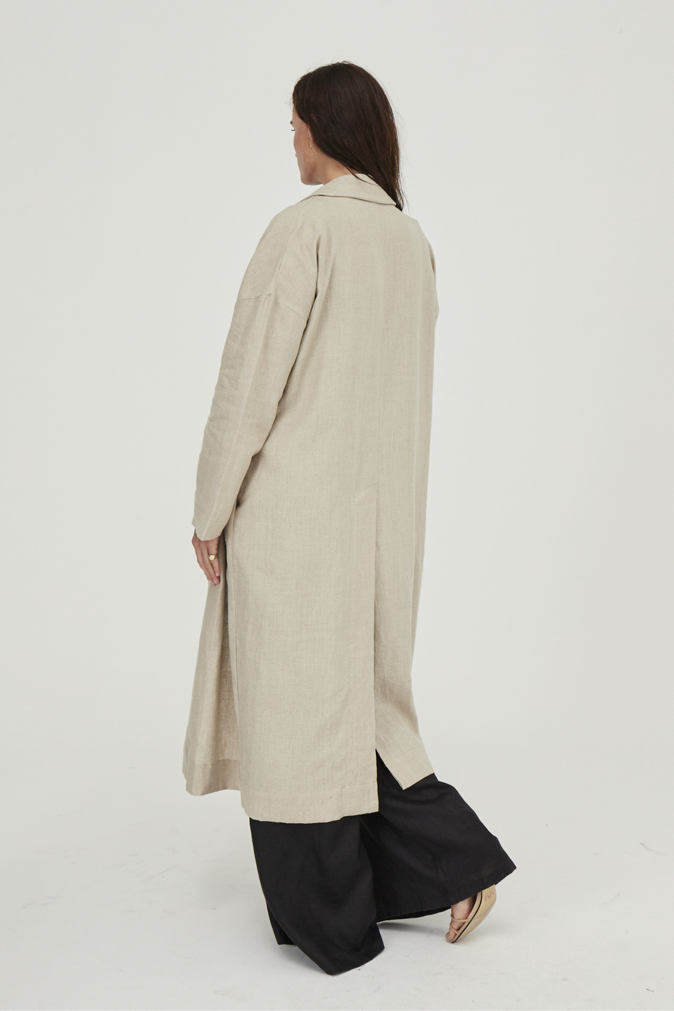 Victor Linen Coat Sand