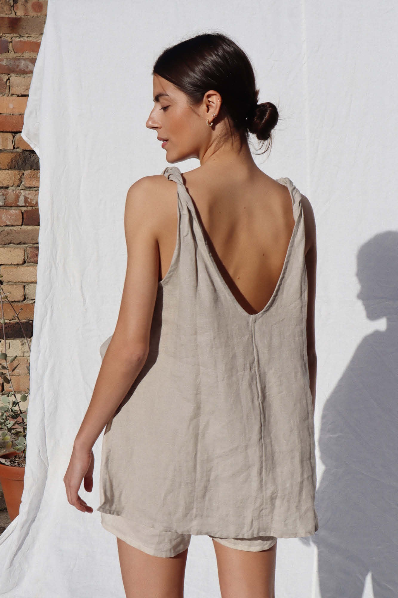 Burns Twist Linen Top Sand