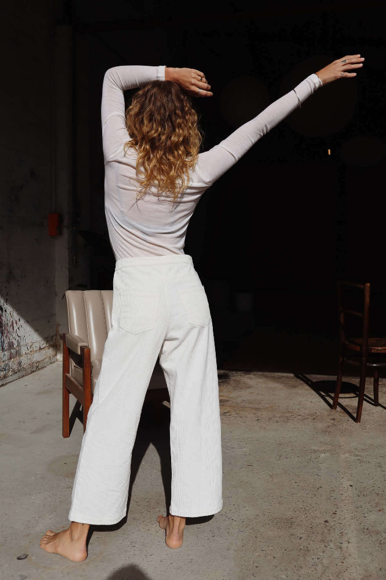 Ivory Charles Corduroy Pants, Women's Clothing, UNIKSPACE