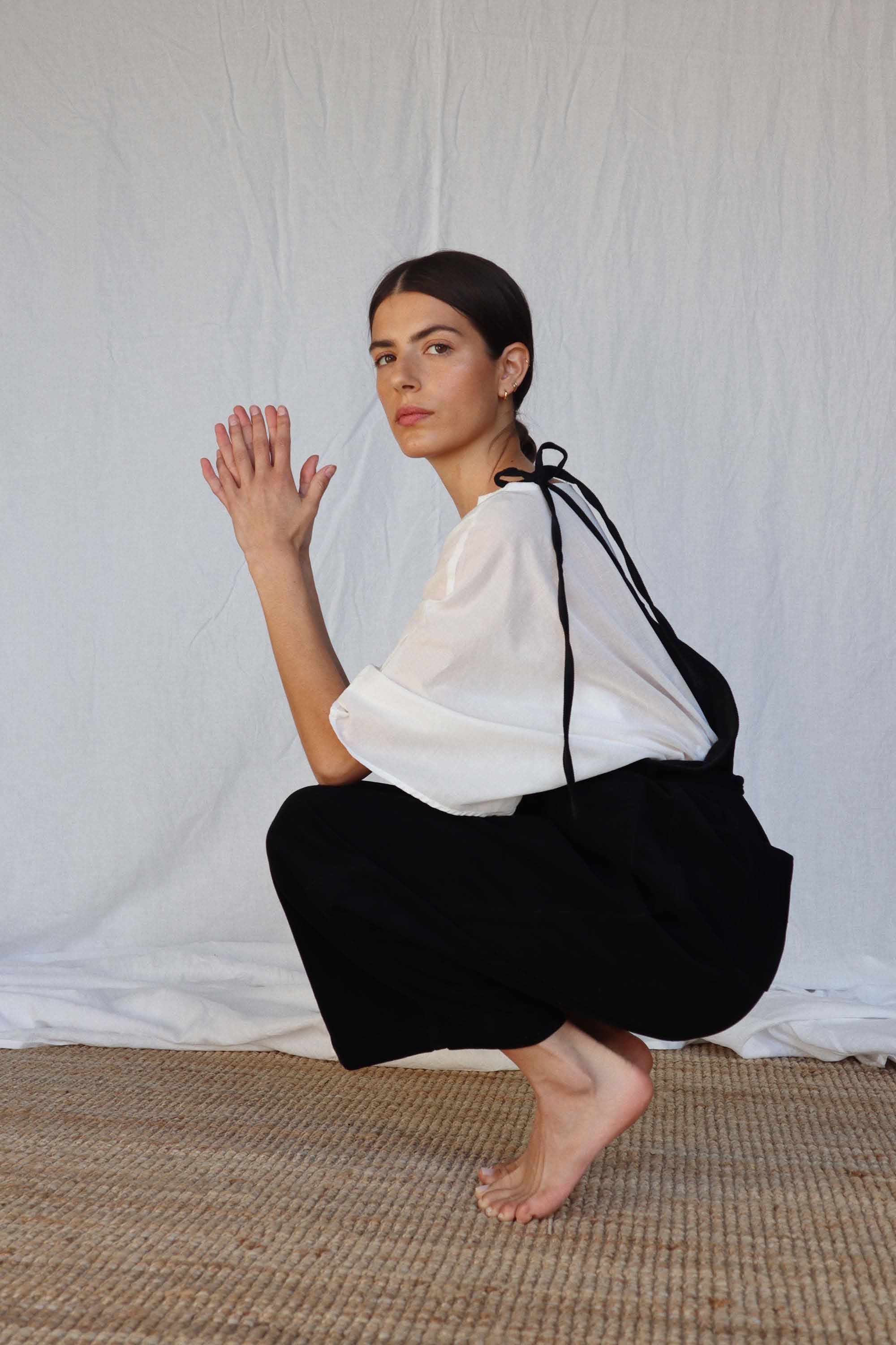 Black Ellen Cropped Jumpsuit, Women's Corduroy Clothing, UNIKSPACE