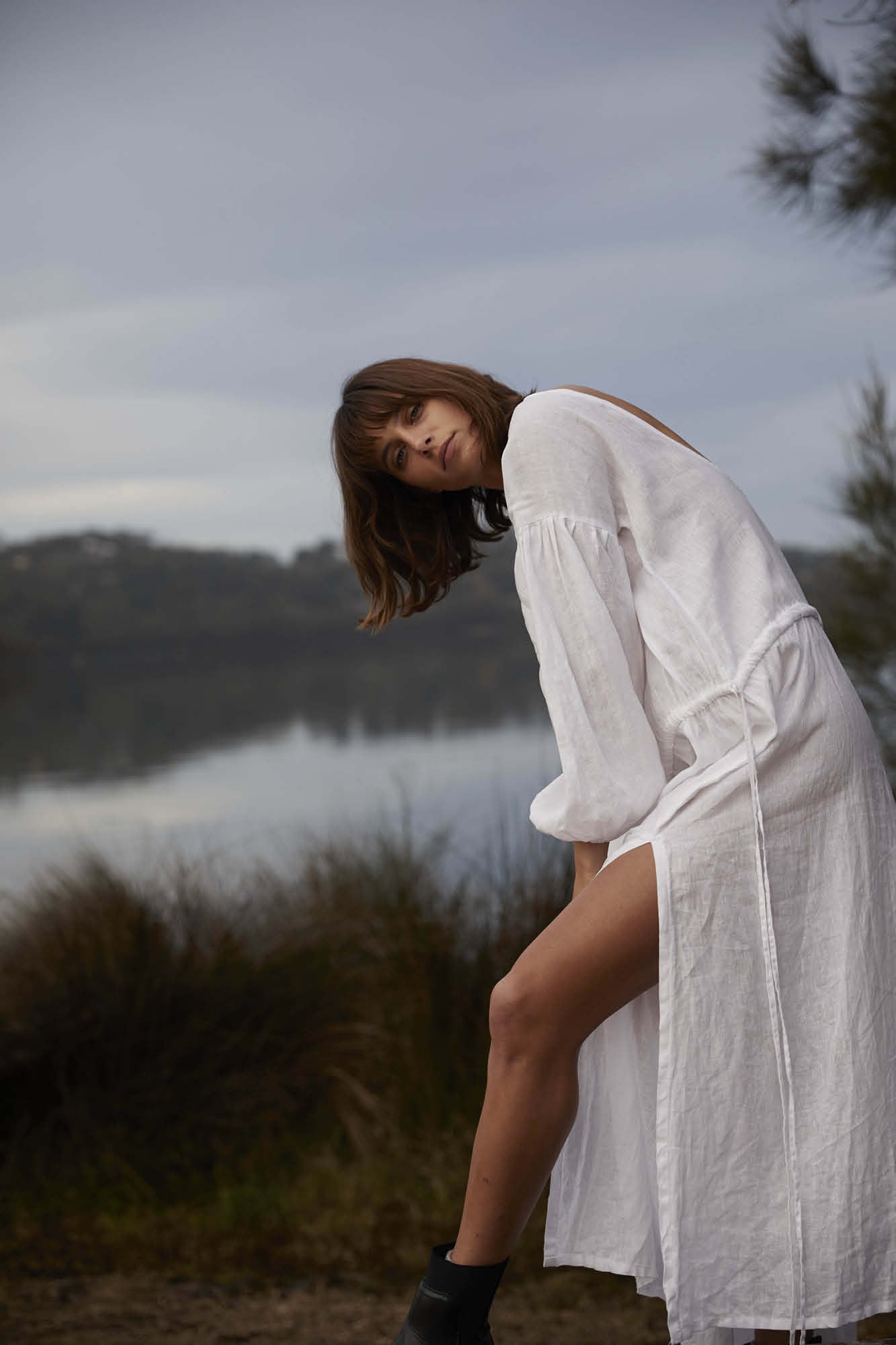 White Kaspara Billowed Sleeve Maxi Dress, Women's Clothing, UNIKSPACE