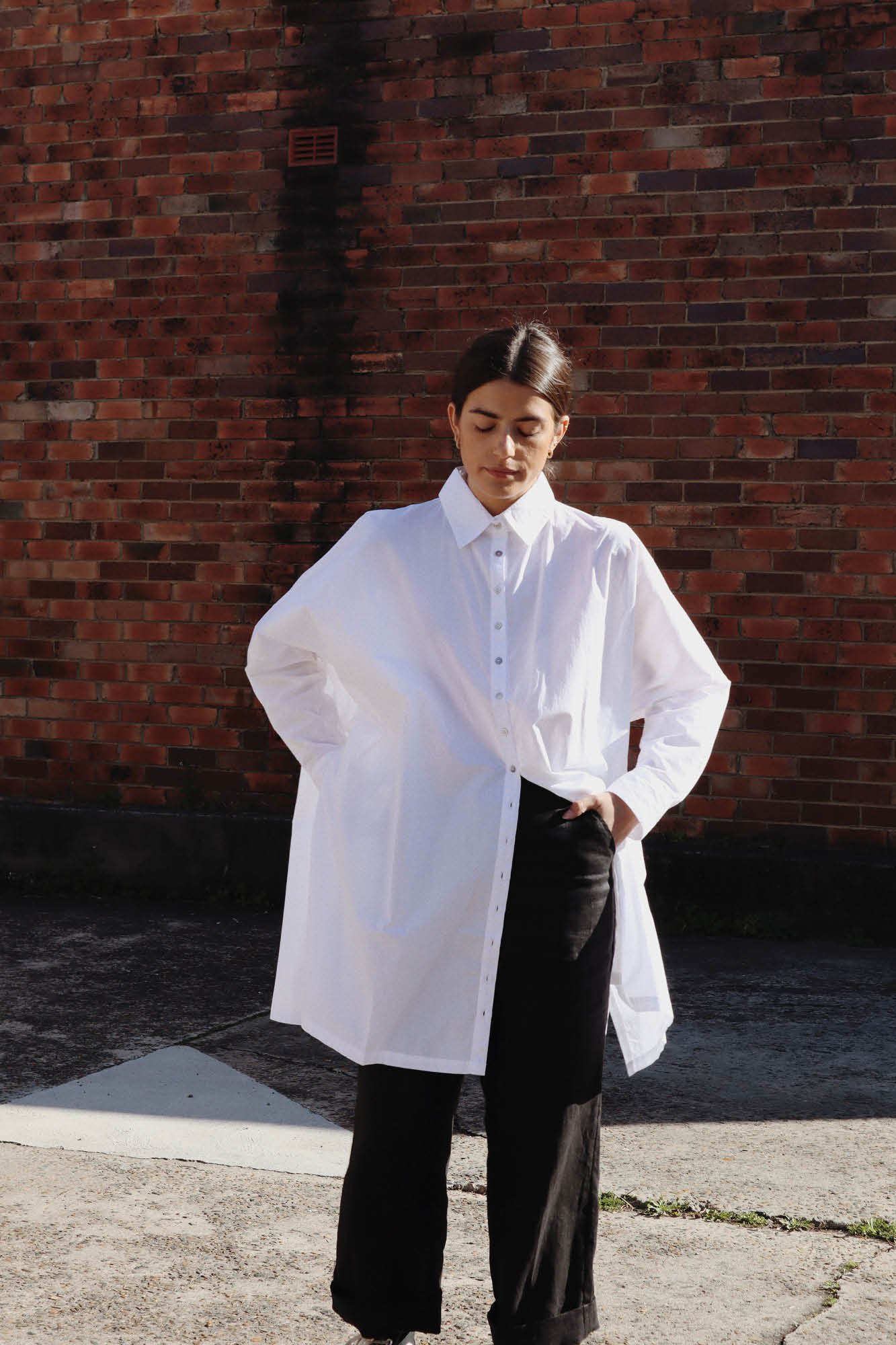 White Oscar Oversized Shirt, Women's Clothing, UNIKSPACE