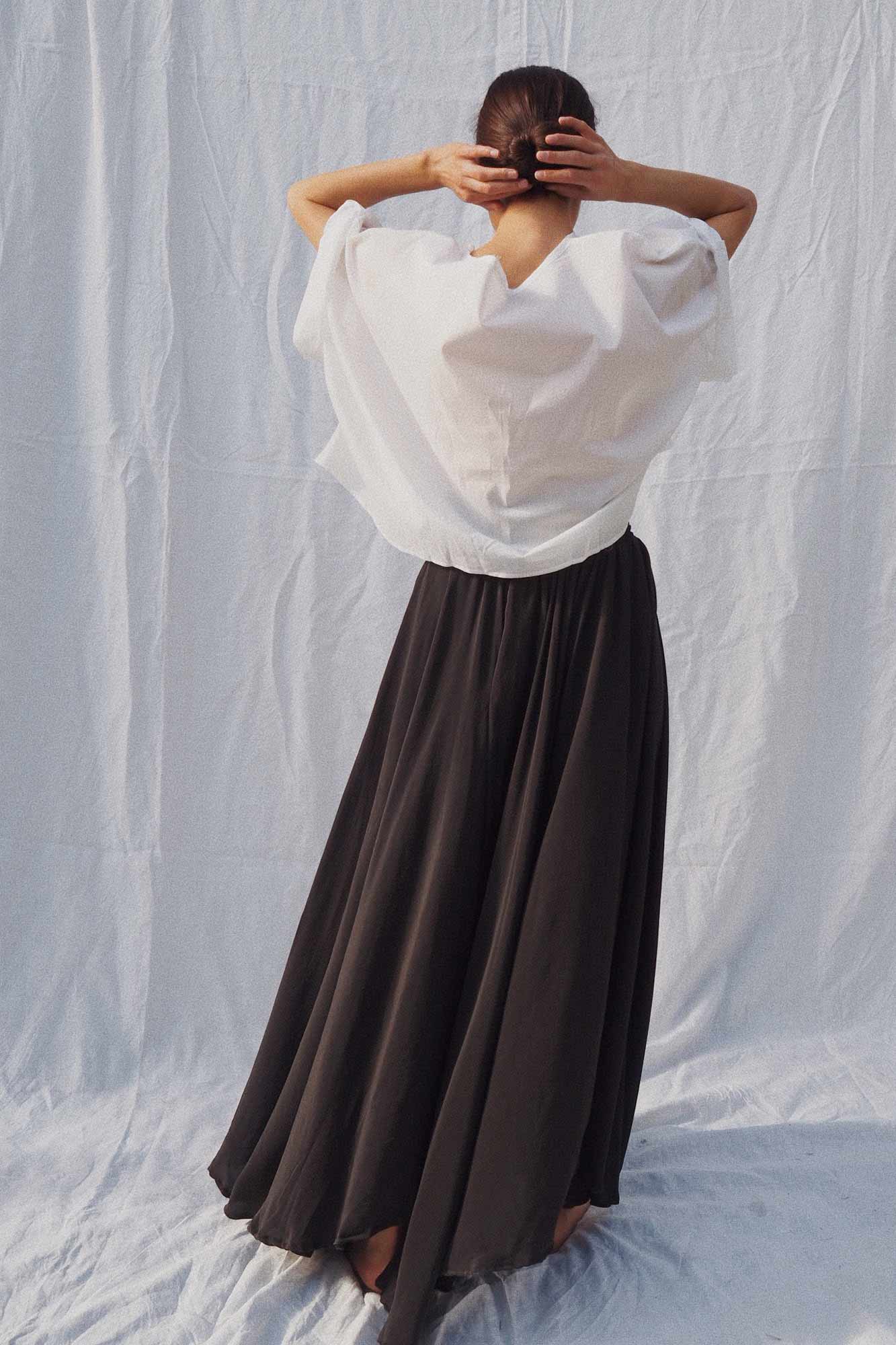 Ulla Silk Skirt Black