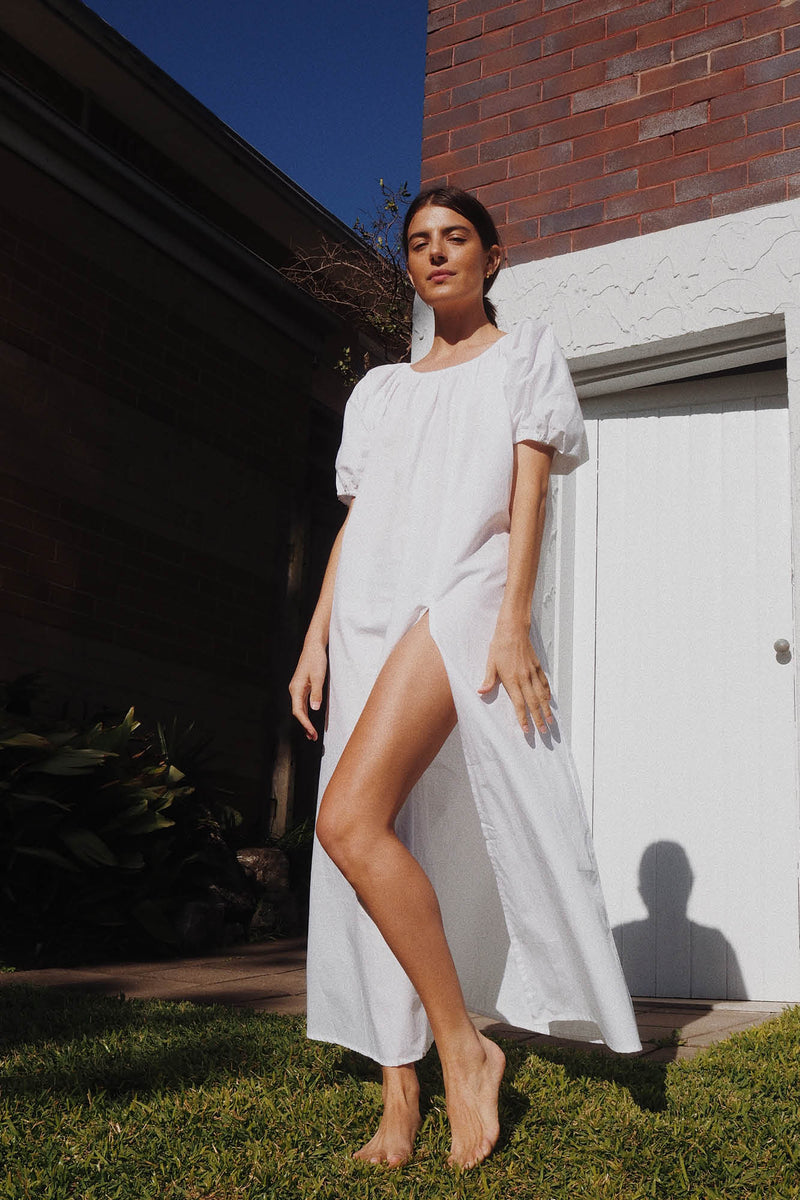 Valdis Cotton Poplin Dress White | Sample Sale